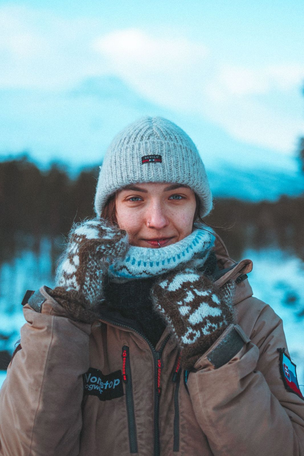 Emília Dudášová with her sled dogs